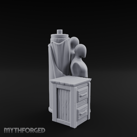 Display-Ready Tailor's Mannequin Set Miniature for Dungeons and Dragons, Pathfinder or other TTRPGs