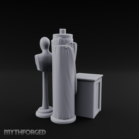 Display-Ready Tailor's Mannequin Set Miniature for Dungeons and Dragons, Pathfinder or other TTRPGs