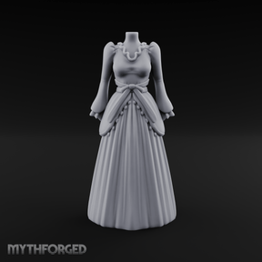 Puffed-Sleeve Mannequin Dress Form Miniature for Dungeons and Dragons, Pathfinder or other TTRPGs