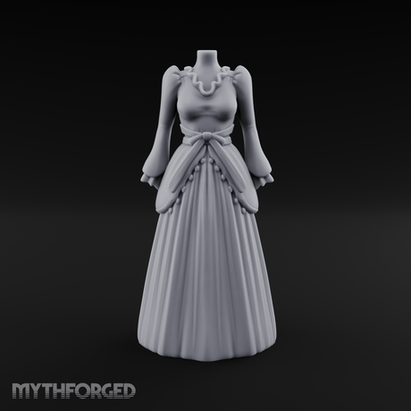 Puffed-Sleeve Mannequin Dress Form Miniature for Dungeons and Dragons, Pathfinder or other TTRPGs
