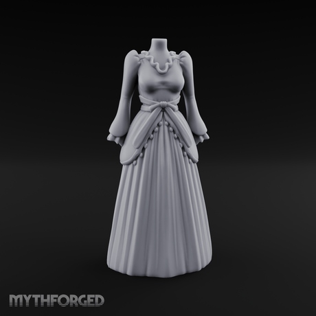 Puffed-Sleeve Mannequin Dress Form Miniature for Dungeons and Dragons, Pathfinder or other TTRPGs