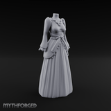Puffed-Sleeve Mannequin Dress Form Miniature for Dungeons and Dragons, Pathfinder or other TTRPGs