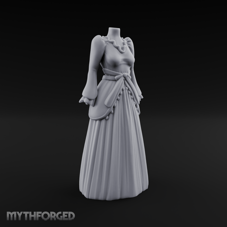 Puffed-Sleeve Mannequin Dress Form Miniature for Dungeons and Dragons, Pathfinder or other TTRPGs