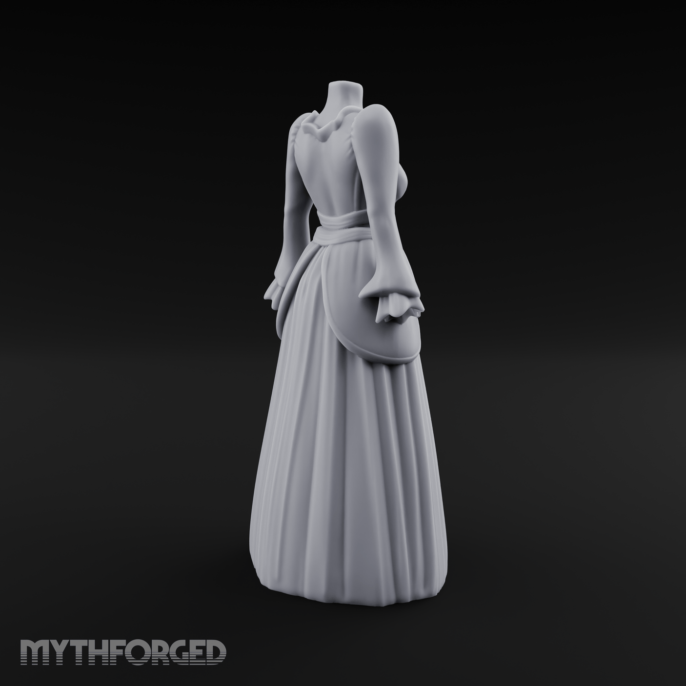 Puffed-Sleeve Mannequin Dress Form Miniature for Dungeons and Dragons, Pathfinder or other TTRPGs