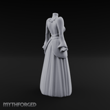 Puffed-Sleeve Mannequin Dress Form Miniature for Dungeons and Dragons, Pathfinder or other TTRPGs