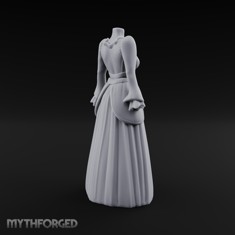 Puffed-Sleeve Mannequin Dress Form Miniature for Dungeons and Dragons, Pathfinder or other TTRPGs