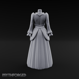 Puffed-Sleeve Mannequin Dress Form Miniature for Dungeons and Dragons, Pathfinder or other TTRPGs
