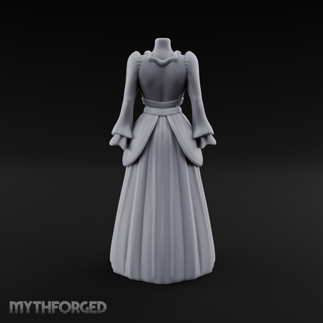 Puffed-Sleeve Mannequin Dress Form Miniature for Dungeons and Dragons, Pathfinder or other TTRPGs