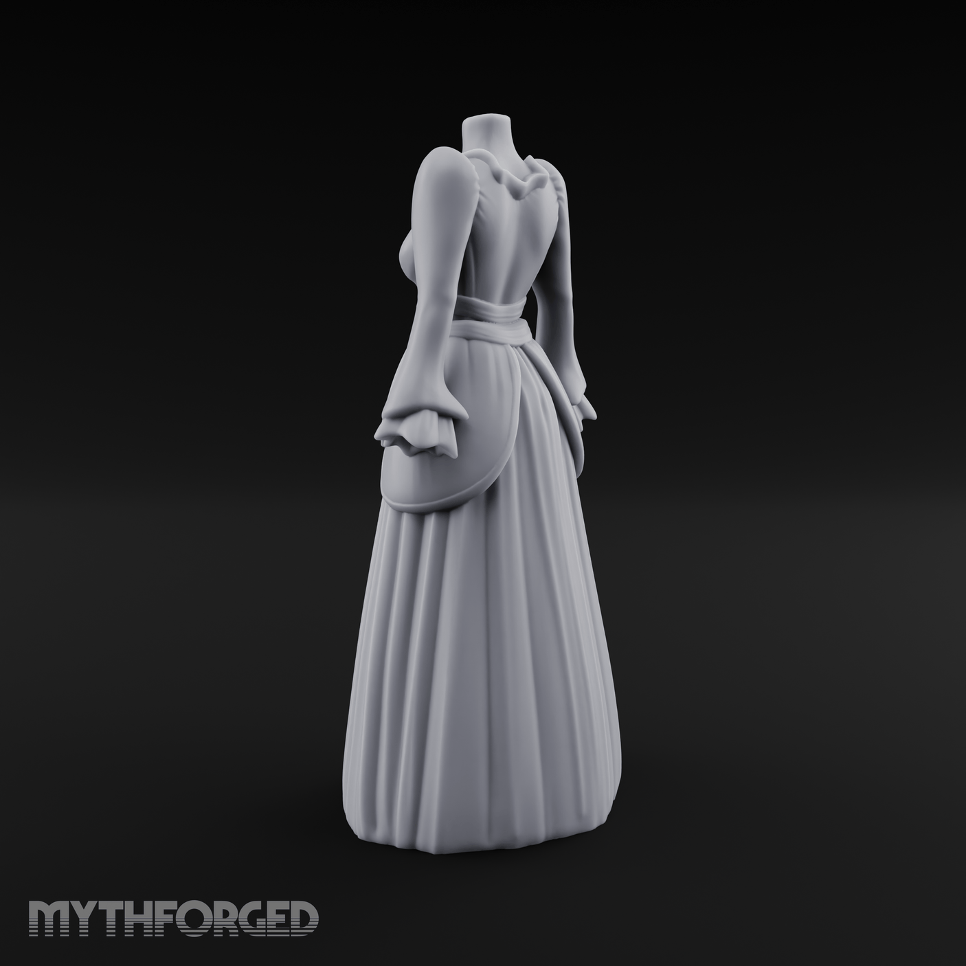 Puffed-Sleeve Mannequin Dress Form Miniature for Dungeons and Dragons, Pathfinder or other TTRPGs