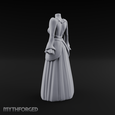 Puffed-Sleeve Mannequin Dress Form Miniature for Dungeons and Dragons, Pathfinder or other TTRPGs