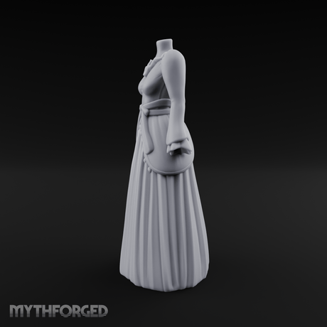 Puffed-Sleeve Mannequin Dress Form Miniature for Dungeons and Dragons, Pathfinder or other TTRPGs