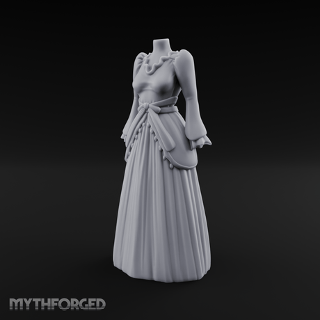 Puffed-Sleeve Mannequin Dress Form Miniature for Dungeons and Dragons, Pathfinder or other TTRPGs