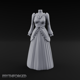 Puffed-Sleeve Mannequin Dress Form Miniature for Dungeons and Dragons, Pathfinder or other TTRPGs