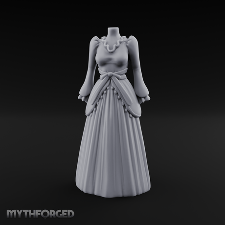 Puffed-Sleeve Mannequin Dress Form Miniature for Dungeons and Dragons, Pathfinder or other TTRPGs