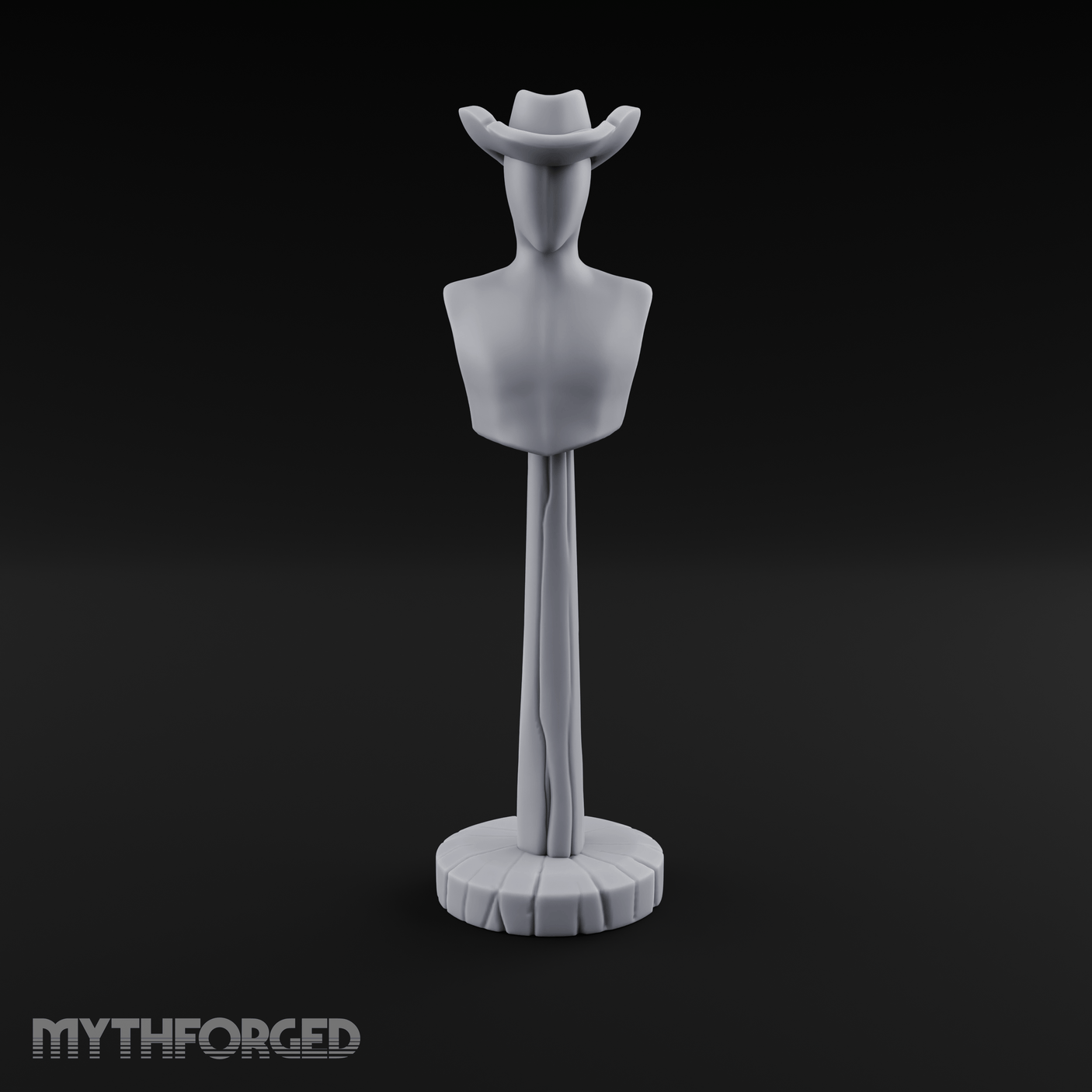 Stetson-Topped Mannequin Dress Form Miniature for Dungeons and Dragons, Pathfinder or other TTRPGs