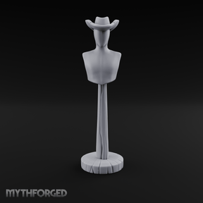 Stetson-Topped Mannequin Dress Form Miniature for Dungeons and Dragons, Pathfinder or other TTRPGs