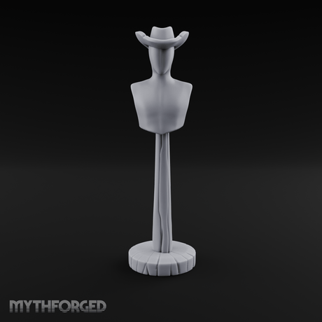 Stetson-Topped Mannequin Dress Form Miniature for Dungeons and Dragons, Pathfinder or other TTRPGs