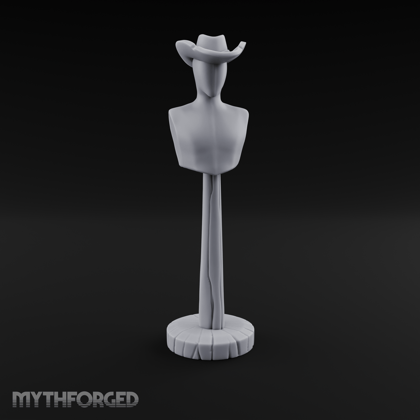 Stetson-Topped Mannequin Dress Form Miniature for Dungeons and Dragons, Pathfinder or other TTRPGs