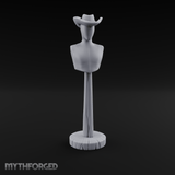 Stetson-Topped Mannequin Dress Form Miniature for Dungeons and Dragons, Pathfinder or other TTRPGs