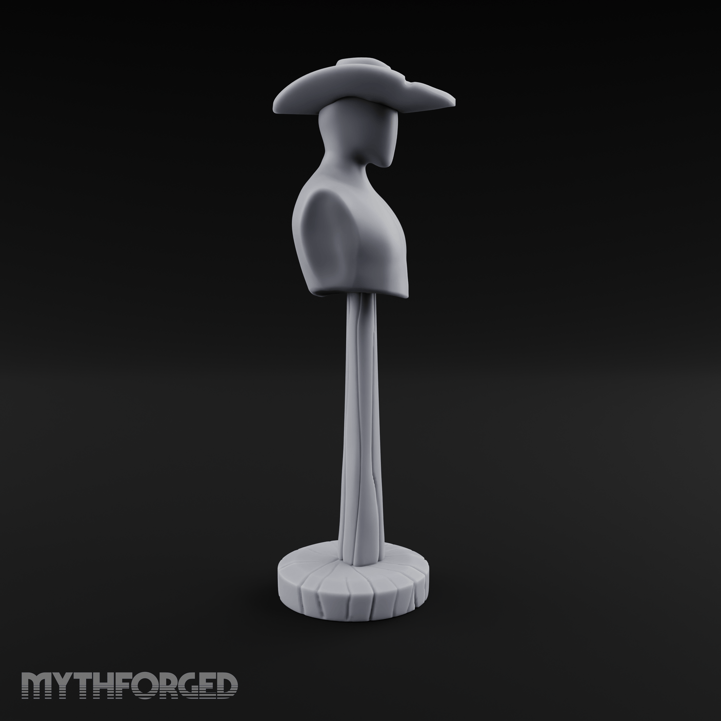 Stetson-Topped Mannequin Dress Form Miniature for Dungeons and Dragons, Pathfinder or other TTRPGs