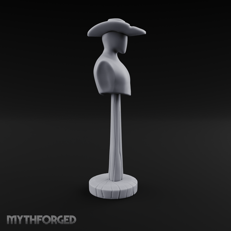 Stetson-Topped Mannequin Dress Form Miniature for Dungeons and Dragons, Pathfinder or other TTRPGs