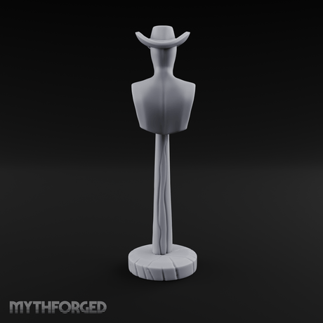 Stetson-Topped Mannequin Dress Form Miniature for Dungeons and Dragons, Pathfinder or other TTRPGs