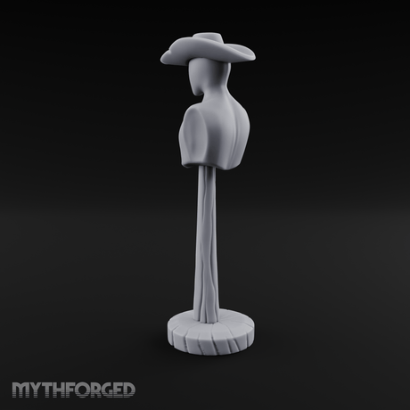 Stetson-Topped Mannequin Dress Form Miniature for Dungeons and Dragons, Pathfinder or other TTRPGs