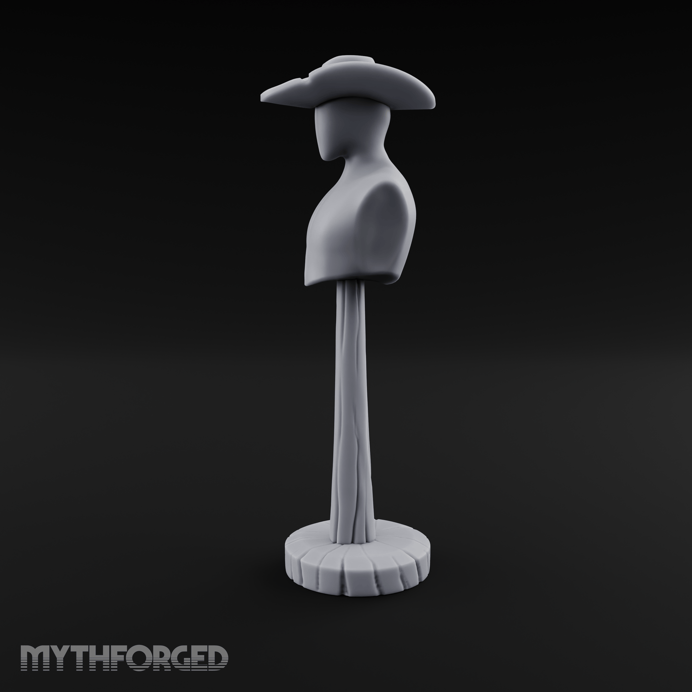 Stetson-Topped Mannequin Dress Form Miniature for Dungeons and Dragons, Pathfinder or other TTRPGs