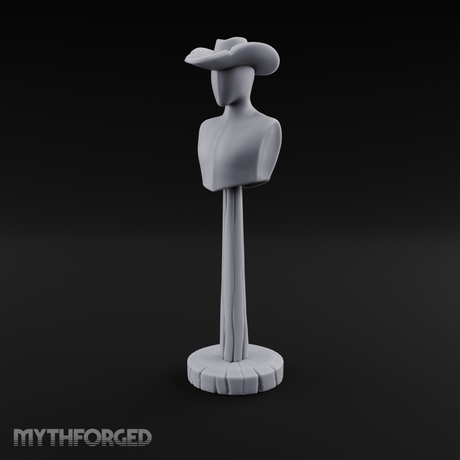 Stetson-Topped Mannequin Dress Form Miniature for Dungeons and Dragons, Pathfinder or other TTRPGs