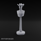 Stetson-Topped Mannequin Dress Form Miniature for Dungeons and Dragons, Pathfinder or other TTRPGs