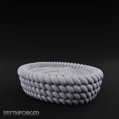 Braided Rope Basket Miniature for Dungeons and Dragons, Pathfinder or other TTRPGs