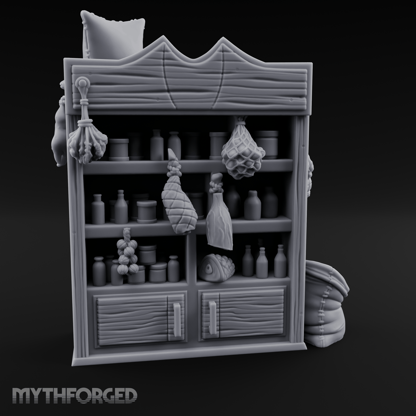 Hung-Herb Meat Display Cabinet Miniature for Dungeons and Dragons, Pathfinder or other TTRPGs