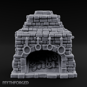 Pretzel-Filled Stone Baker's Oven Miniature for Dungeons and Dragons, Pathfinder or other TTRPGs