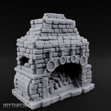 Pretzel-Filled Stone Baker's Oven Miniature for Dungeons and Dragons, Pathfinder or other TTRPGs