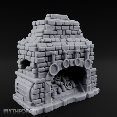 Pretzel-Filled Stone Baker's Oven Miniature for Dungeons and Dragons, Pathfinder or other TTRPGs