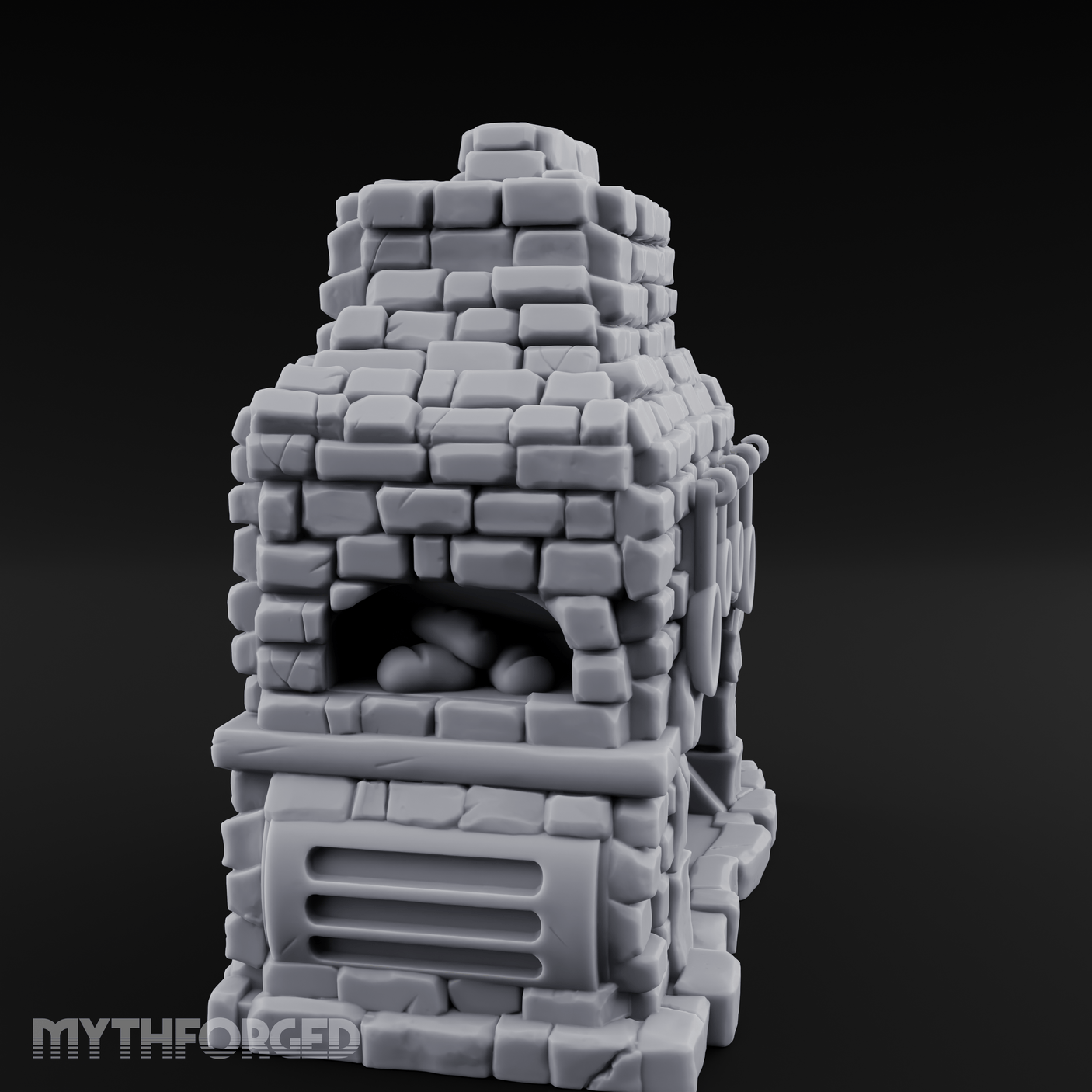 Pretzel-Filled Stone Baker's Oven Miniature for Dungeons and Dragons, Pathfinder or other TTRPGs