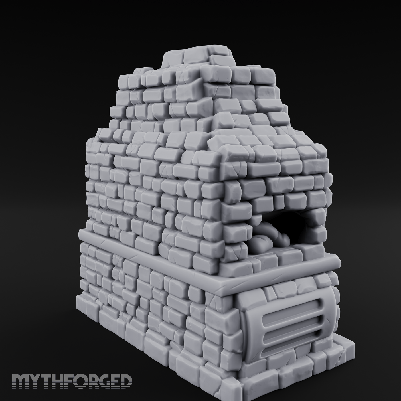 Pretzel-Filled Stone Baker's Oven Miniature for Dungeons and Dragons, Pathfinder or other TTRPGs