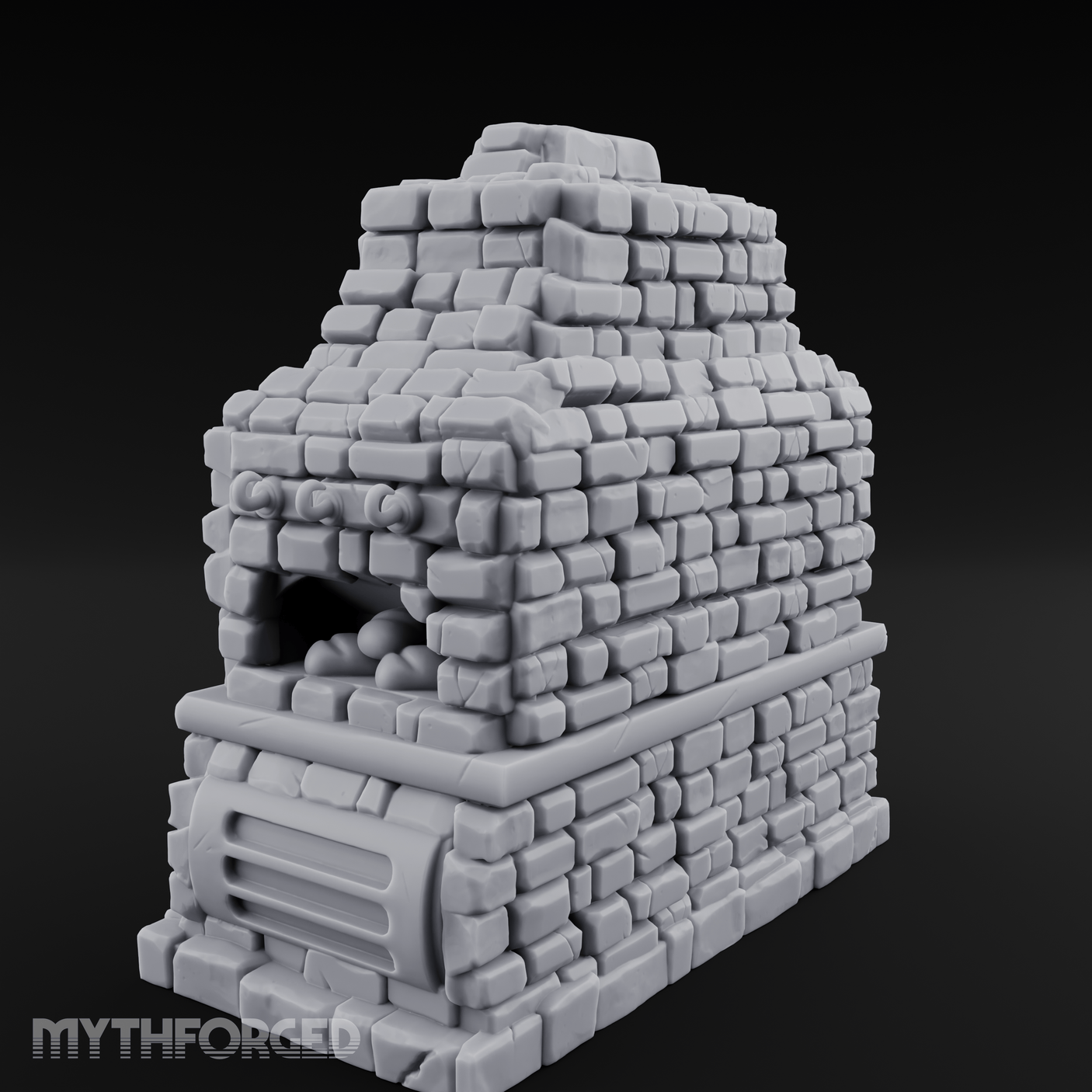 Pretzel-Filled Stone Baker's Oven Miniature for Dungeons and Dragons, Pathfinder or other TTRPGs