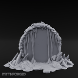 Stalactite-Hung Cave Portal Miniature for Dungeons and Dragons, Pathfinder or other TTRPGs