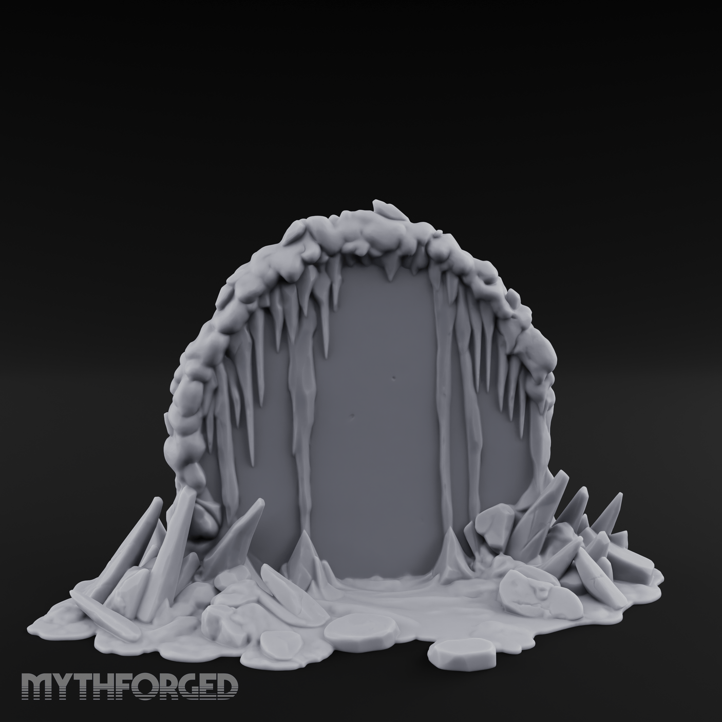 Stalactite-Hung Cave Portal Miniature for Dungeons and Dragons, Pathfinder or other TTRPGs