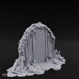 Stalactite-Hung Cave Portal Miniature for Dungeons and Dragons, Pathfinder or other TTRPGs
