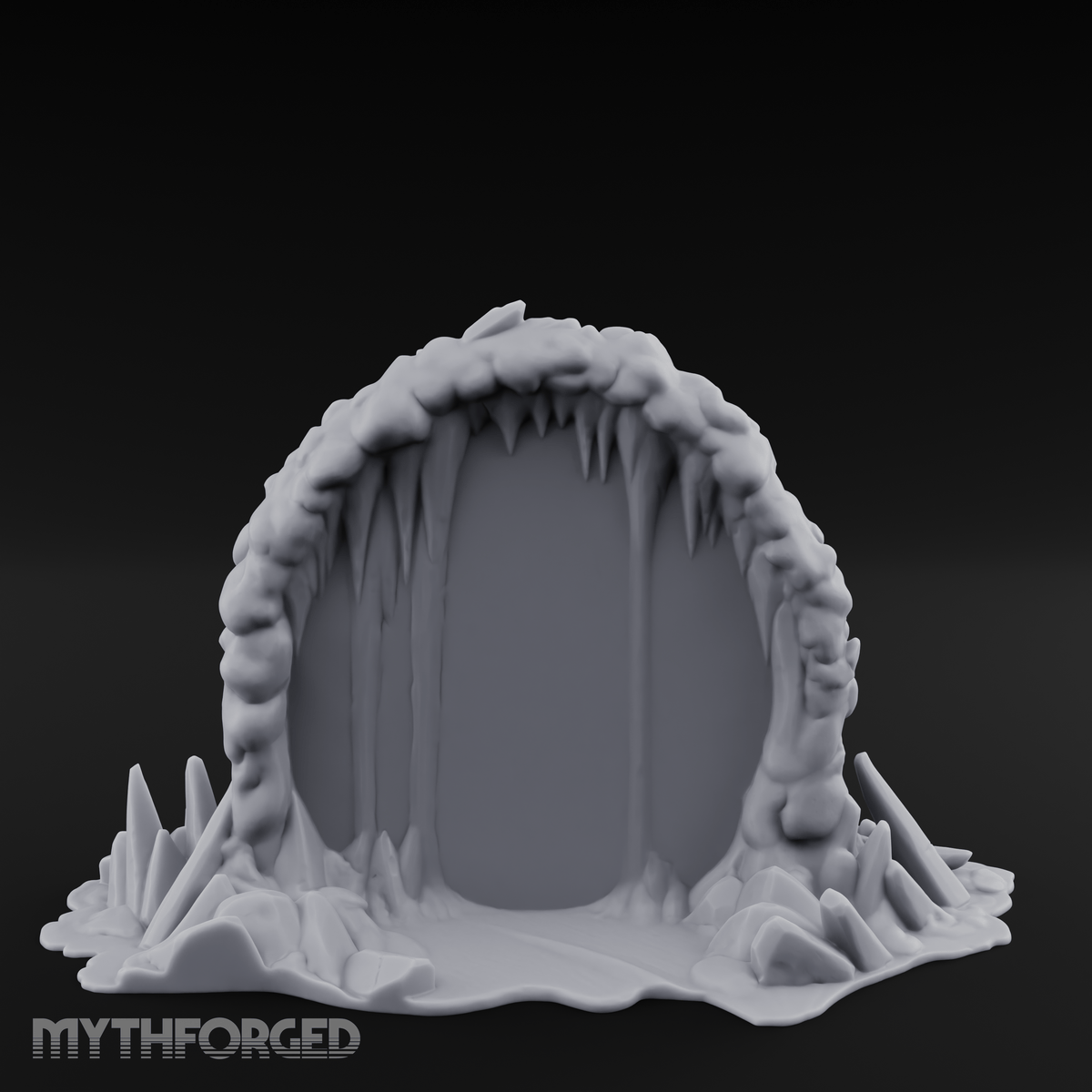Stalactite-Hung Cave Portal Miniature for Dungeons and Dragons, Pathfinder or other TTRPGs