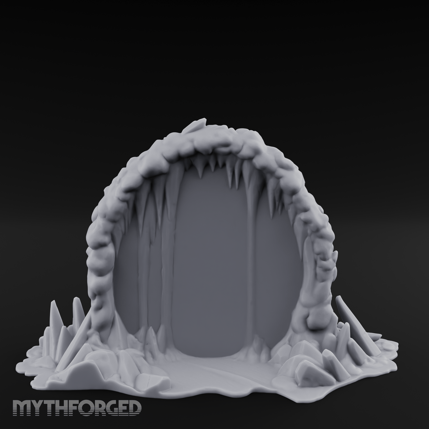 Stalactite-Hung Cave Portal Miniature for Dungeons and Dragons, Pathfinder or other TTRPGs