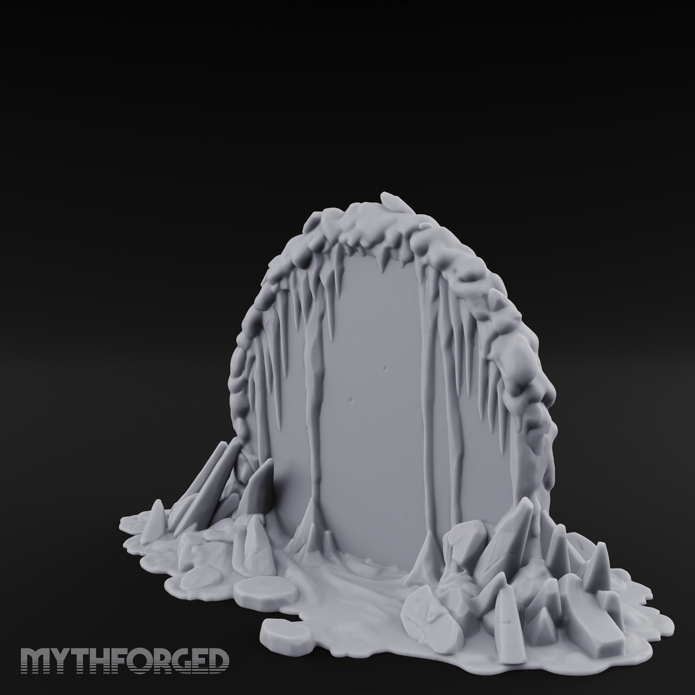 Stalactite-Hung Cave Portal Miniature for Dungeons and Dragons, Pathfinder or other TTRPGs