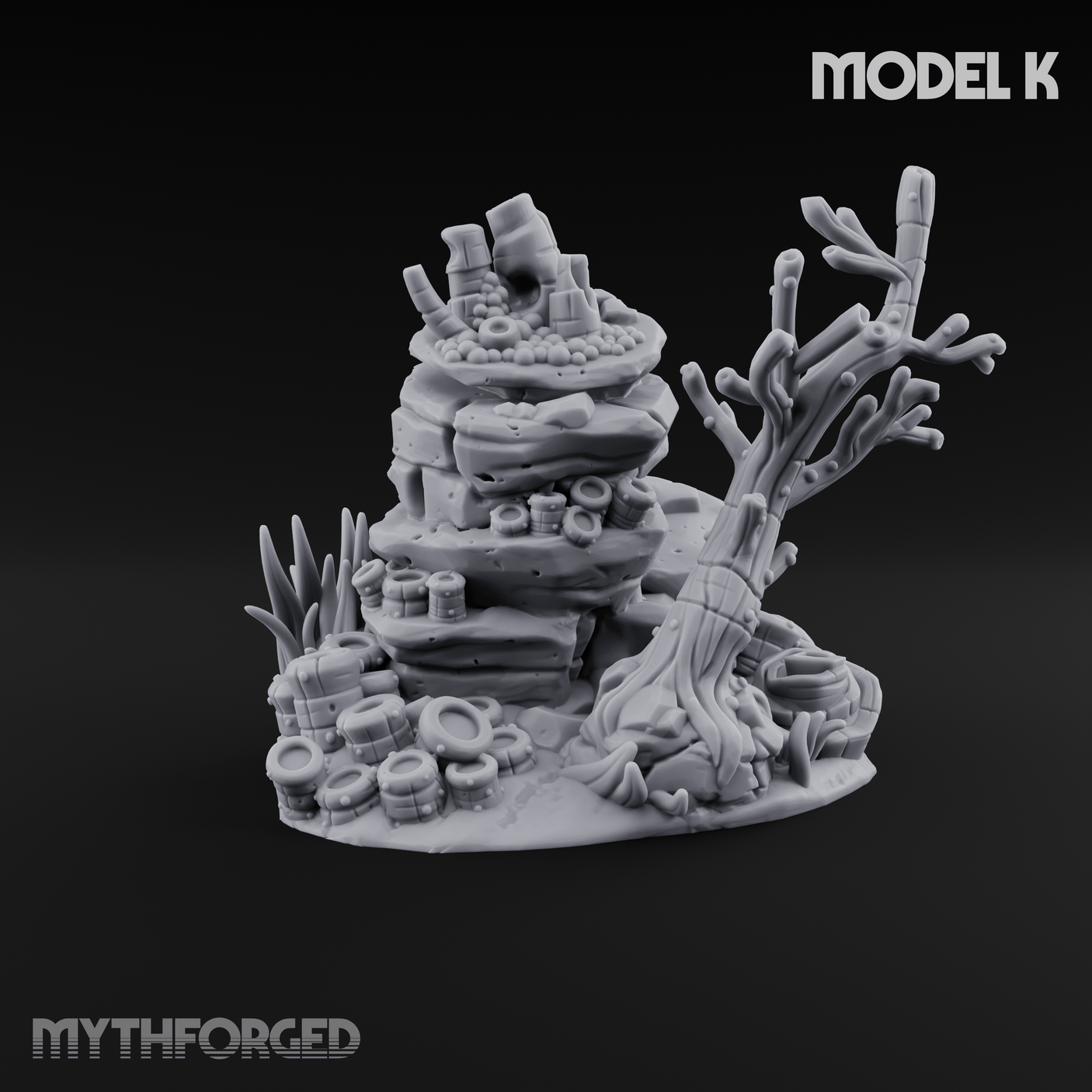 Sunken Ocean Floors K Miniature for Dungeons and Dragons, Pathfinder or other TTRPGs