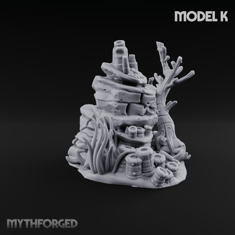 Sunken Ocean Floors K Miniature for Dungeons and Dragons, Pathfinder or other TTRPGs