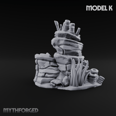 Sunken Ocean Floors K Miniature for Dungeons and Dragons, Pathfinder or other TTRPGs