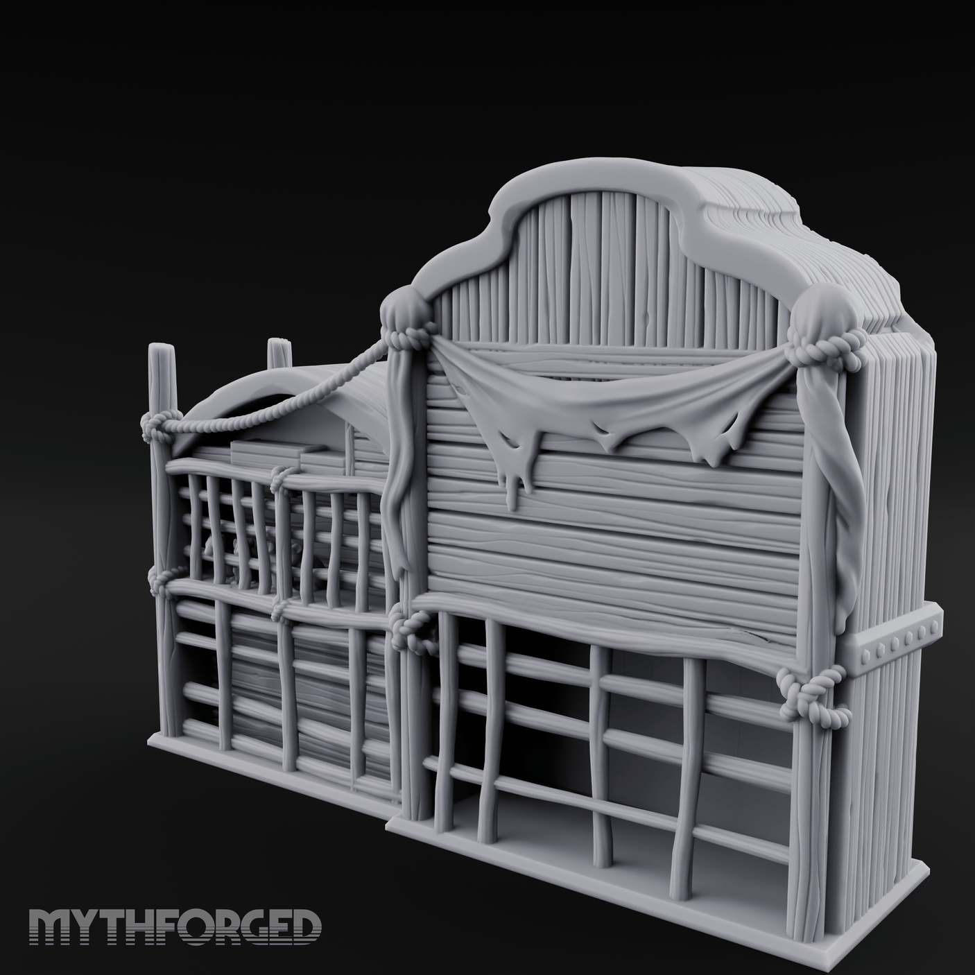 Rope-Bound Animal Cages Miniature for Dungeons and Dragons, Pathfinder or other TTRPGs