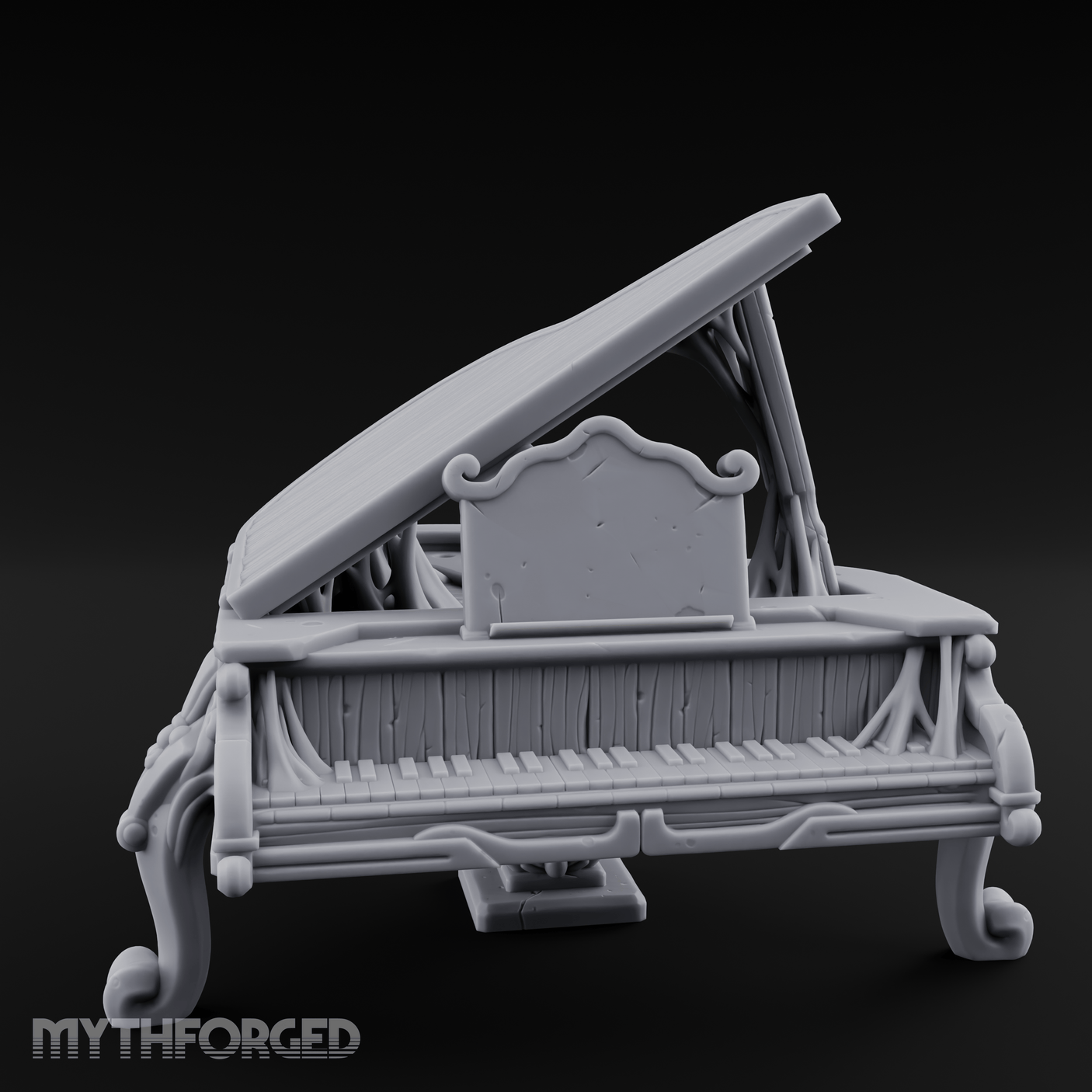 Lid-Open Grand Piano Miniature for Dungeons and Dragons, Pathfinder or other TTRPGs