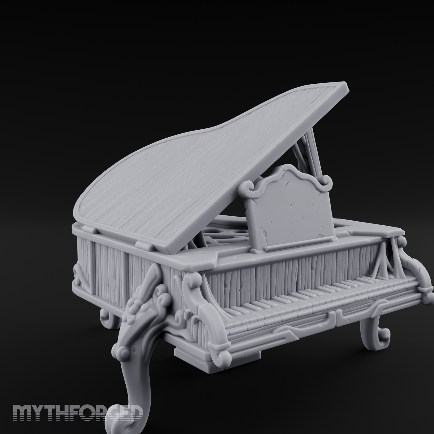 Lid-Open Grand Piano Miniature for Dungeons and Dragons, Pathfinder or other TTRPGs